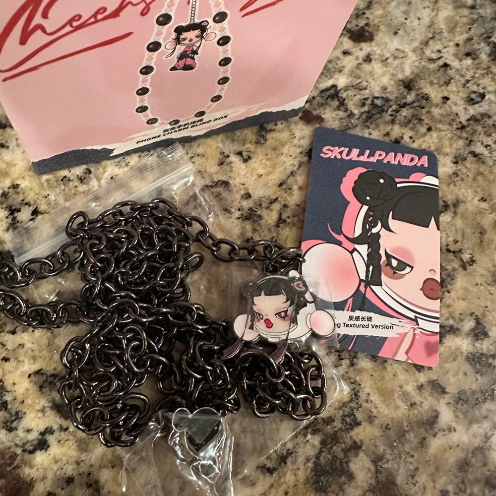 SKULLPANDA CHEERS TO MYSELF SERIES- Phone Charm- Rare Long Version